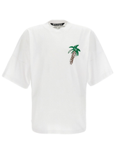 Palm Angels Sketchy Palm Tree Design Oversized Fit White T Shirt