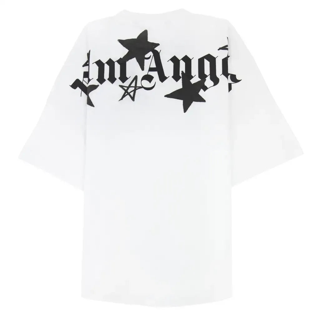 Palm Angels F Shooting Star Oversized Logo White Tee