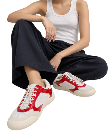 Patent Leather-Mesh Speedrock Sneakers
