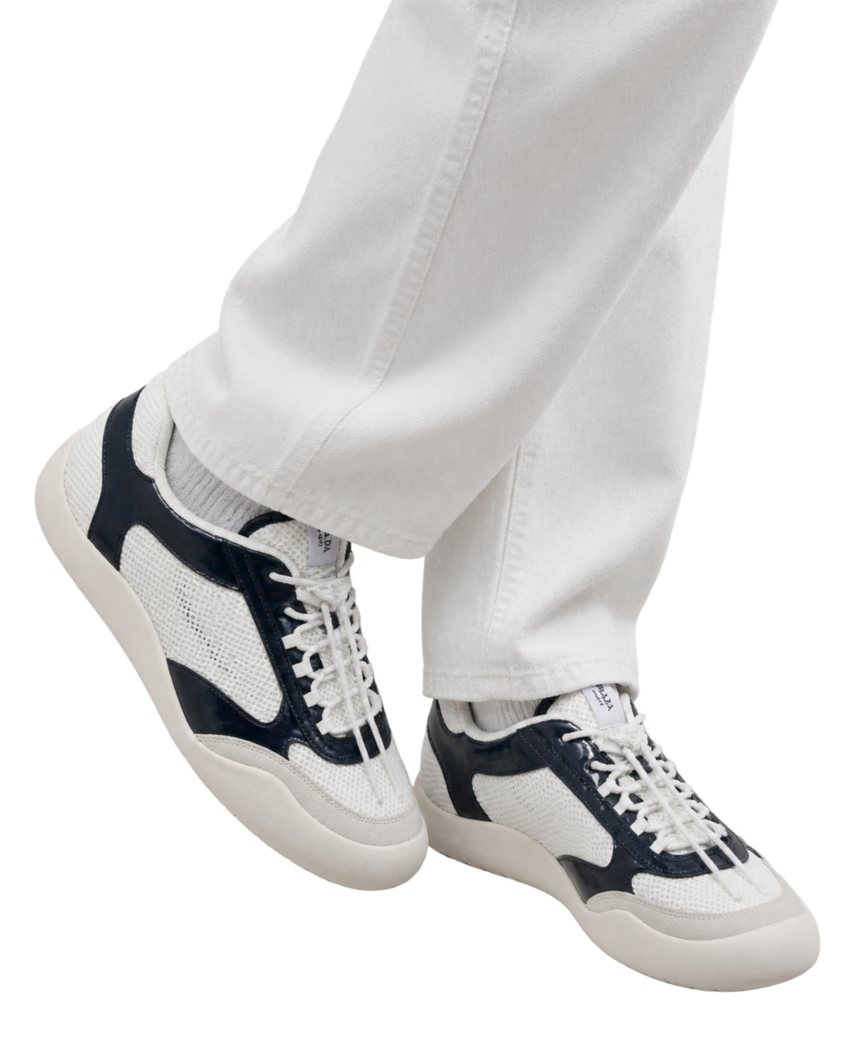 Patent Leather-Mesh Speedrock Sneakers