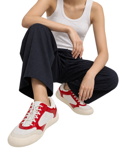 Patent Leather-Mesh Speedrock Sneakers