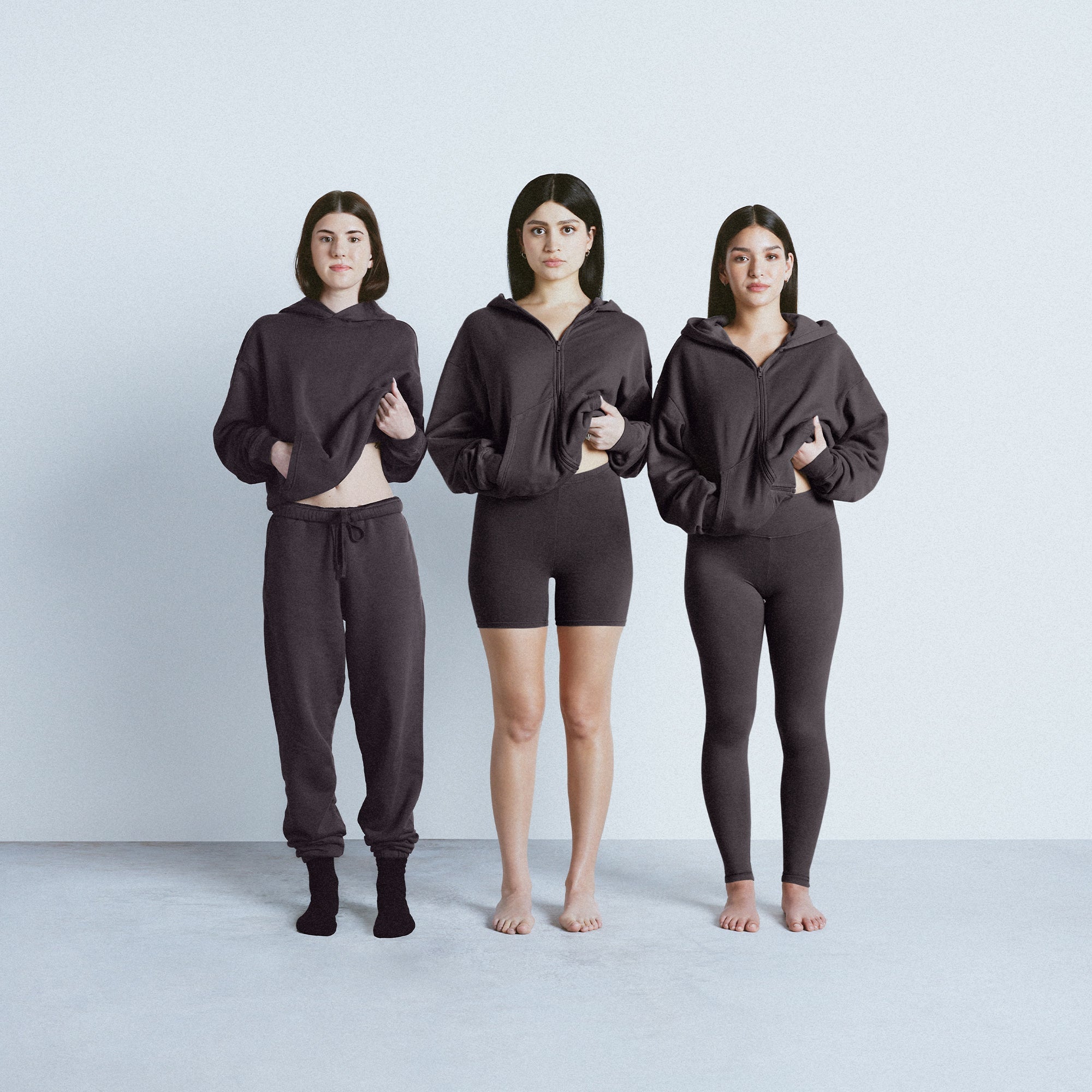 FRENCH TERRY CLASSIC ZIP UP HOODIE | ASH