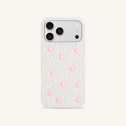 Pearl Star Embellished Phone Case - White