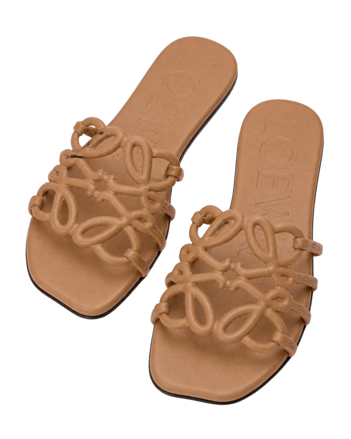 Petal Anagram slide in calfskin