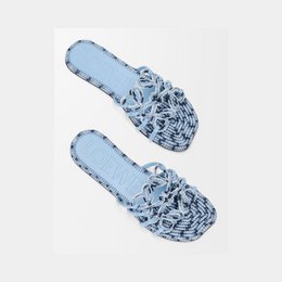 Petal Anagram slide in embroidered canvas
