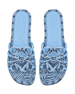 Petal Anagram slide in embroidered canvas