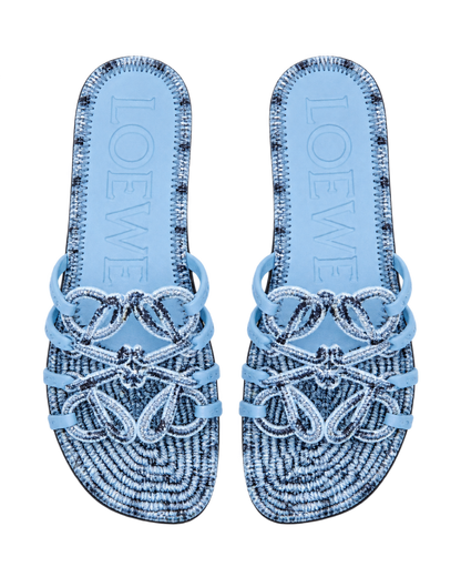 Petal Anagram slide in embroidered canvas