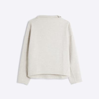 Petite Beige Long Sleeve Cosy Top