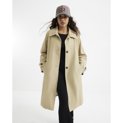 Petite Beige Single Breasted Trench Coat