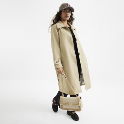 Petite Beige Single Breasted Trench Coat