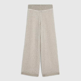 Petite Beige Striped Knitted Trousers