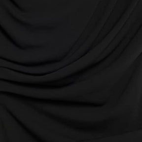 Petite Black Asymmetric Drape Wrap Midi Dress