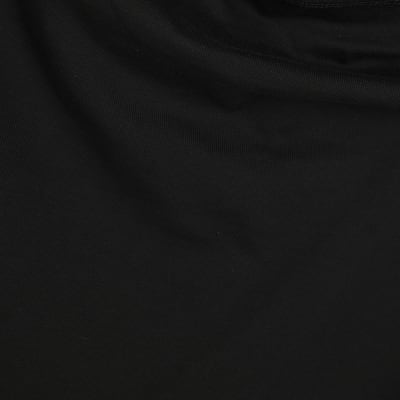 Petite Black Drape Side Midi Dress