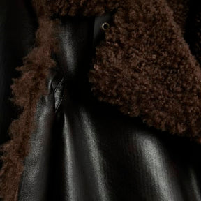 Petite Black Faux Shearling Lined Trench Coat