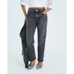 Petite Black High Rise Mom Jeans