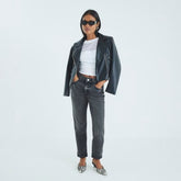Petite Black High Rise Mom Jeans