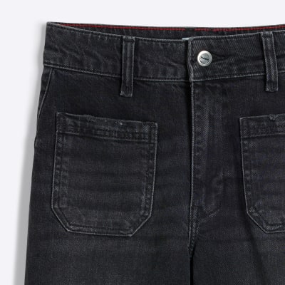 Petite Black High rise Wide Leg Jeans