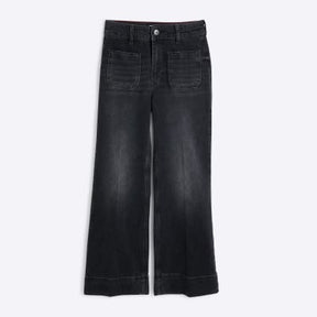 Petite Black High rise Wide Leg Jeans