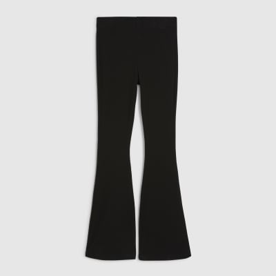 Petite Black High Waisted Flared Leggings