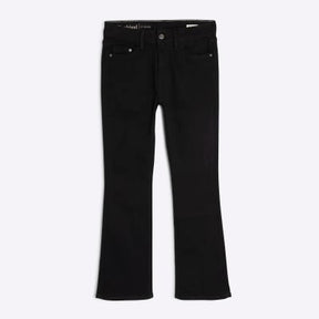 Petite Black Mid Rise Flared Jeans