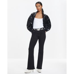 Petite Black Mid Rise Flared Jeans