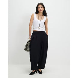 Petite Black Pleated Balloon Leg Trousers