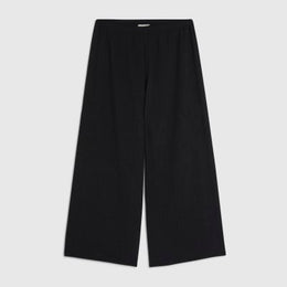 Petite Black Pull On Textured Culottes
