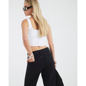 Petite Black Relaxed Straight Jeans