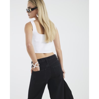 Petite Black Relaxed Straight Jeans