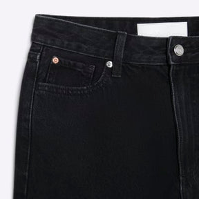 Petite Black Relaxed Straight Jeans
