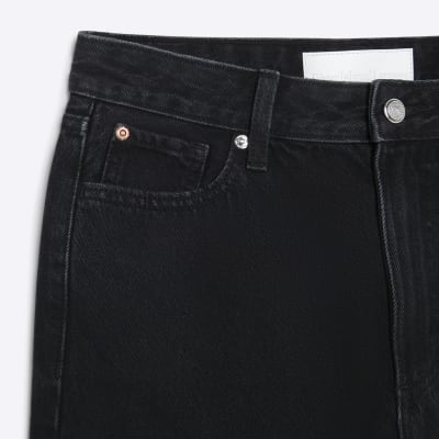 Petite Black Relaxed Straight Jeans