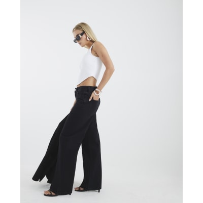 Petite Black Relaxed Straight Jeans