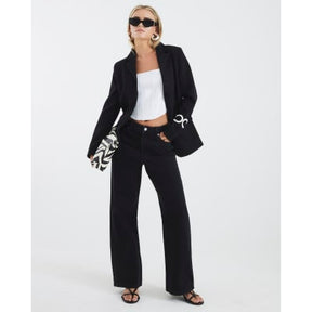 Petite Black Relaxed Straight Jeans