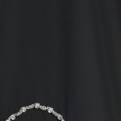 Petite Black Short Sleeve Diamante T-shirt