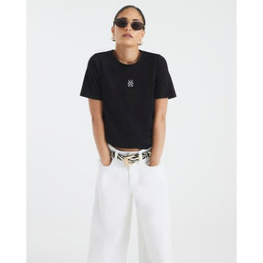 Petite Black Short Sleeve Logo T-shirt