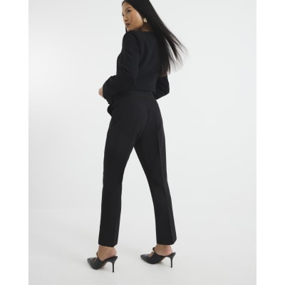 Petite Black Slim Ankle Grazer Trousers