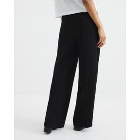 Petite Black Soft Wide Leg Trousers