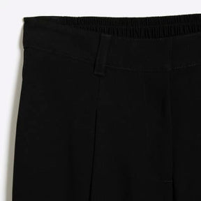 Petite Black Soft Wide Leg Trousers