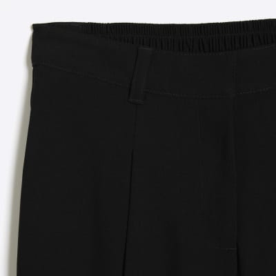 Petite Black Soft Wide Leg Trousers
