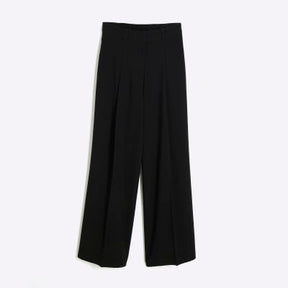 Petite Black Soft Wide Leg Trousers
