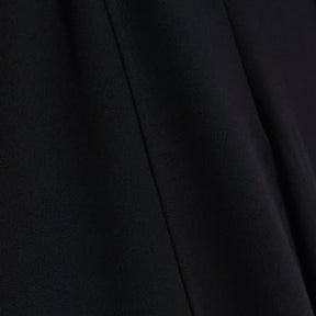 Petite black stitched wide leg trousers