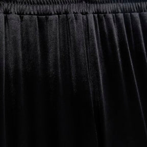 Petite Black Velvet Wide Leg Joggers