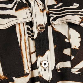 Petite Black Zebra Print Midi Shirt Dress