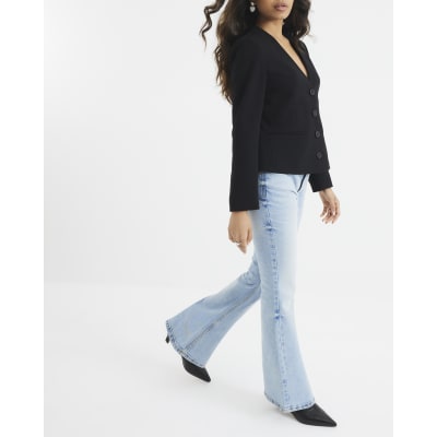 Petite Blue Bootcut Mid Rise Jeans
