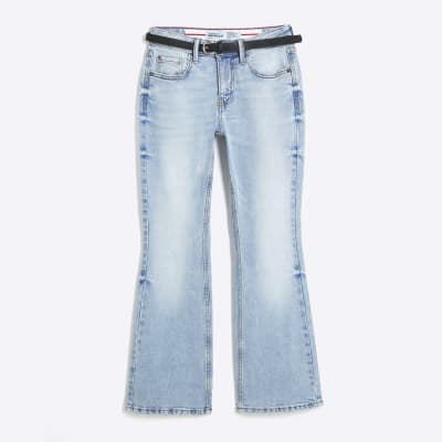 Petite Blue Bootcut Mid Rise Jeans
