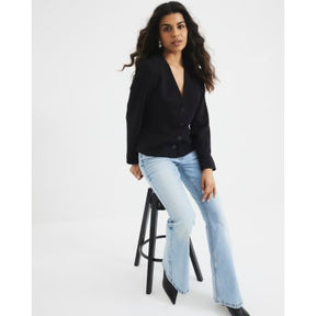 Petite Blue Bootcut Mid Rise Jeans
