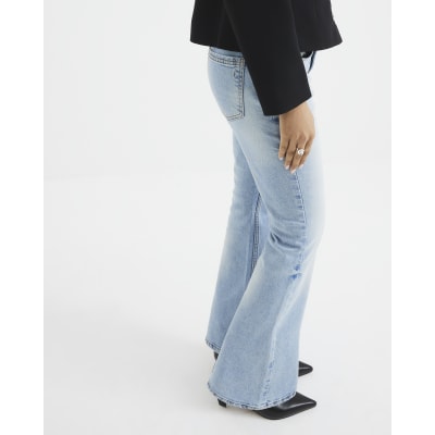 Petite Blue Bootcut Mid Rise Jeans