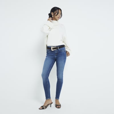 Petite Blue Bum Sculpt Molly Skinny Jeans