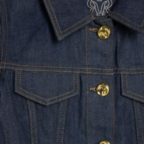 Petite Blue Denim Belted Peplum Jacket
