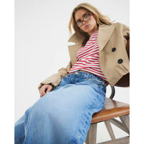 Petite Blue Denim Elasticated Barrel Jeans